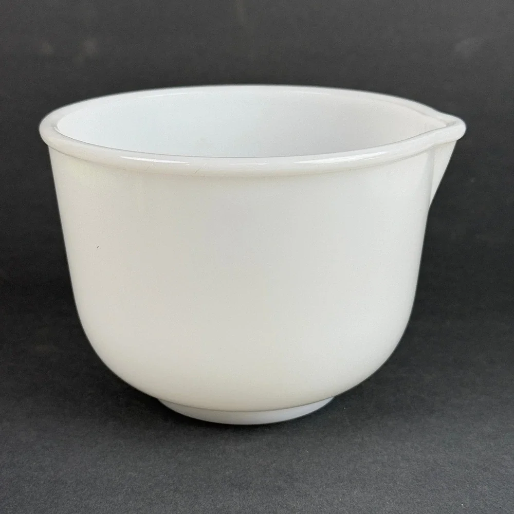 Vintage  Glasbake 20CJ White Milk Glass for Sunbeam Mixer Mixing Bowl Pour Spout